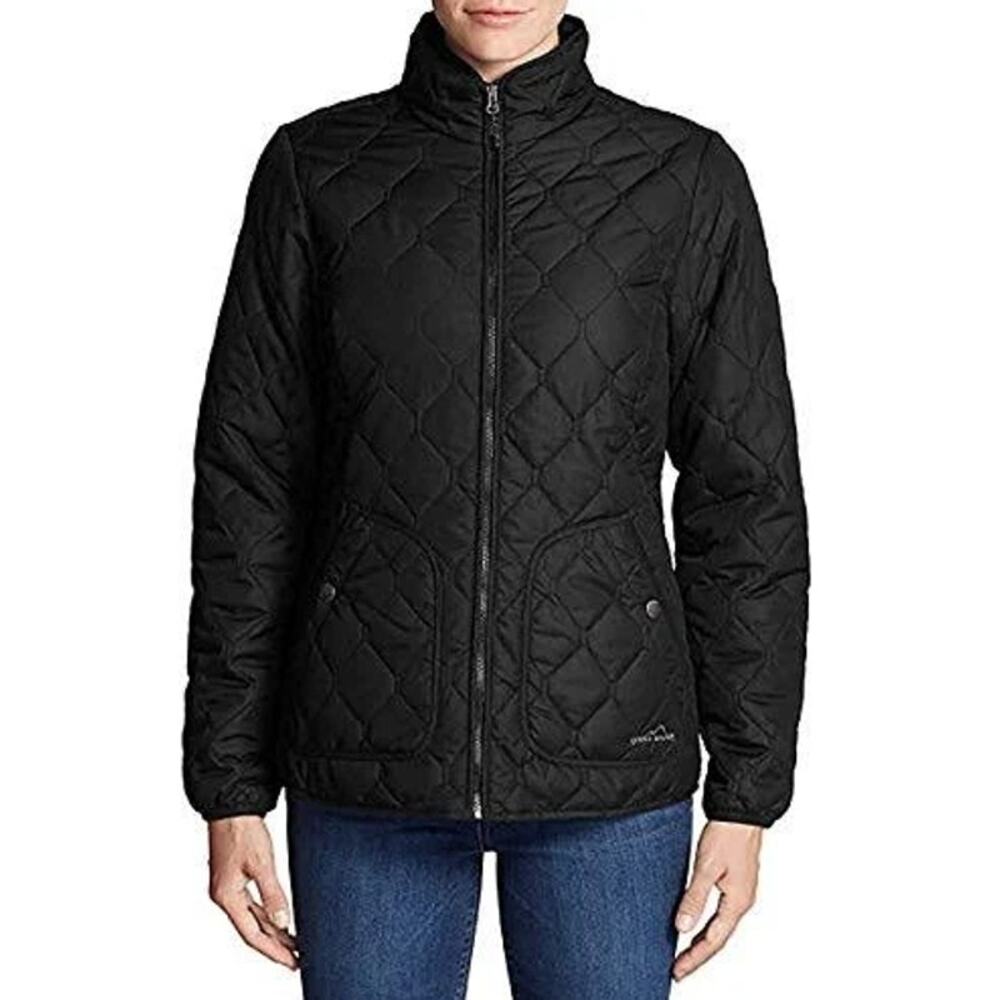 Eddie Bauer Women's Year Round Quilted Field Jacket Black Full Zip Size S